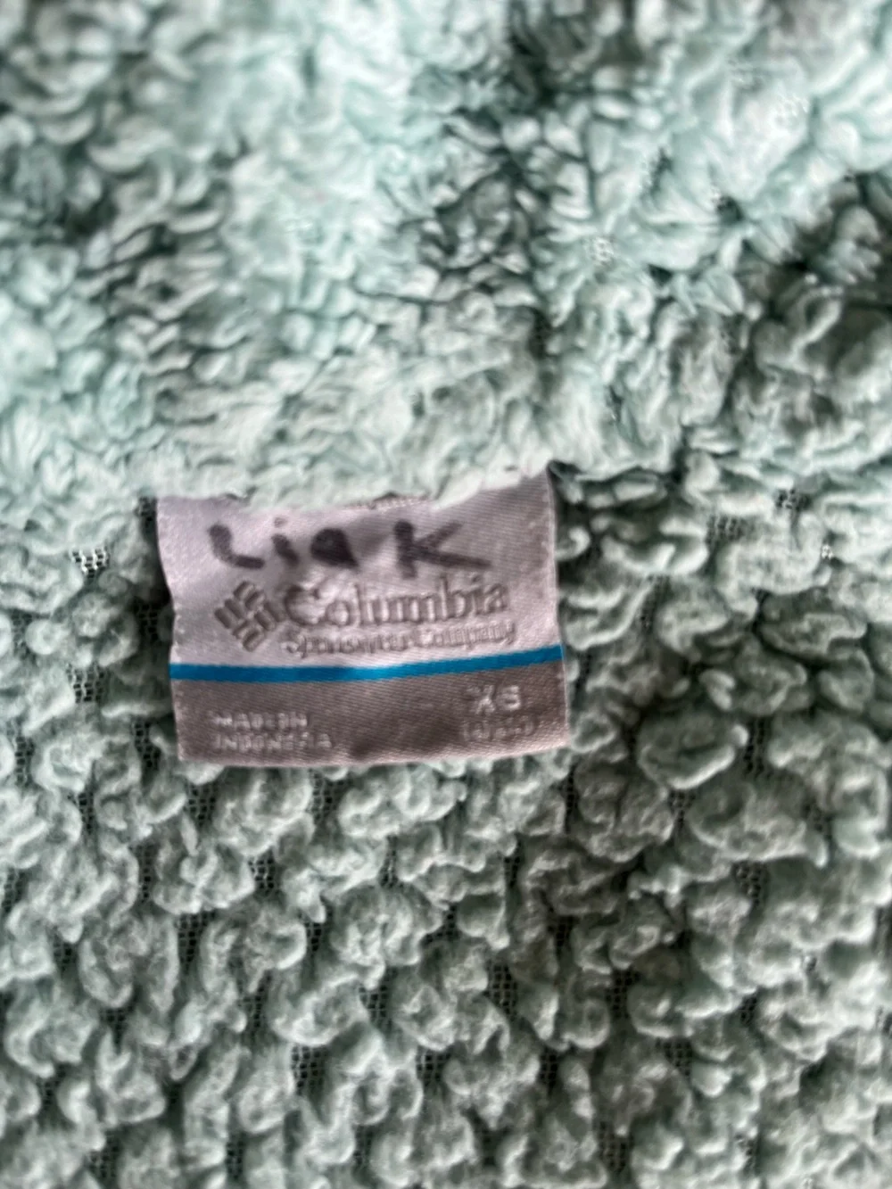 Columbia Mint Green Sherpa Fleece Jacket with Embroidered Logo